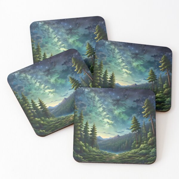 Item preview, “Starry Night Sky Over Dense Forest” designed and sold by Best-Art-32.