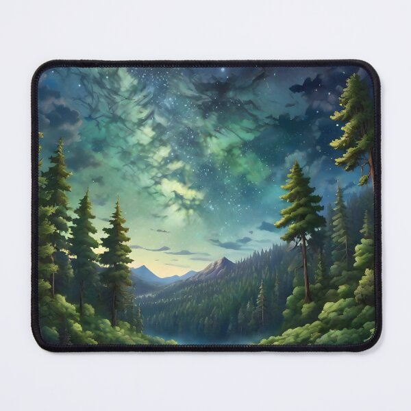 Item preview, “Starry Night Sky Over Dense Forest” designed and sold by Best-Art-32.
