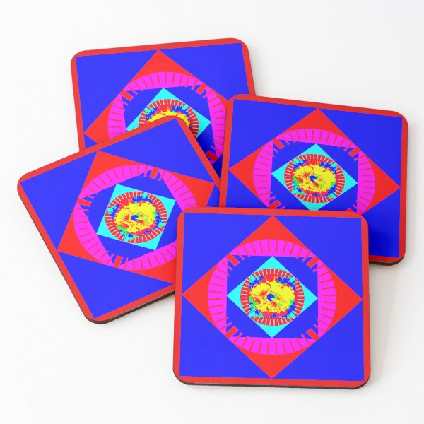 Item preview, Whimsica Royal Blue & Red-Yellow abstract flower design by Iritof designed and sold by iritof.