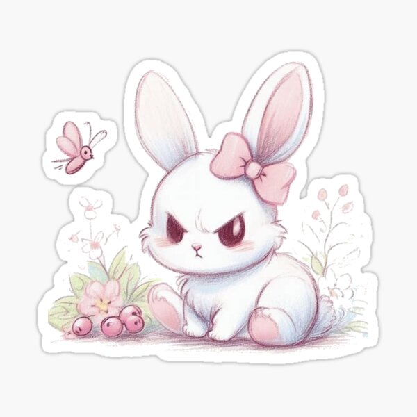 Galaxy angry bunny - Kawaii aesthetic - Bunny - Sticker