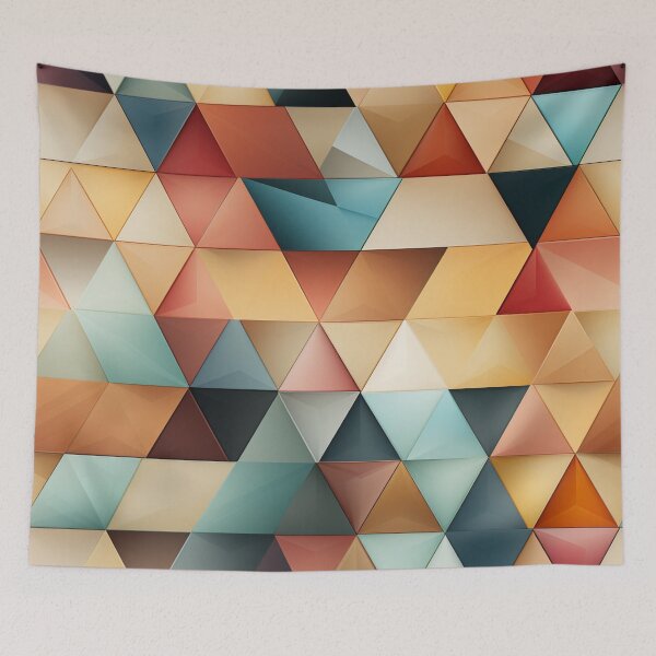 Item preview, Triangular Forms in Harmony, Random, Retro Colours  designed and sold by stRAWprints.