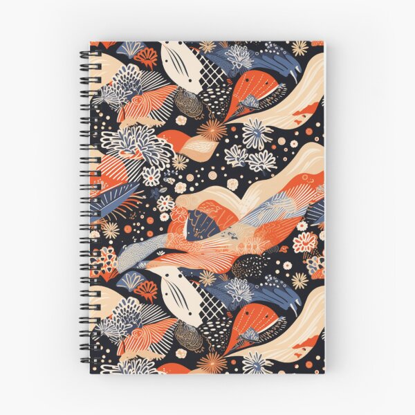 Item preview, Kimono textile seamless pattern - Cream, red, blue and black traditional kimono flower motif designed and sold by Onigokko.