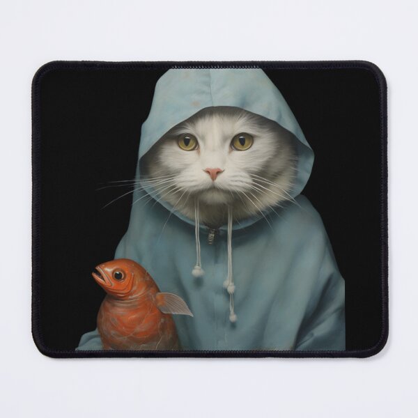 Item preview, Cat and fish designed and sold by ArtWearSplash.