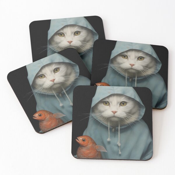 Item preview, Cat and fish designed and sold by ArtWearSplash.