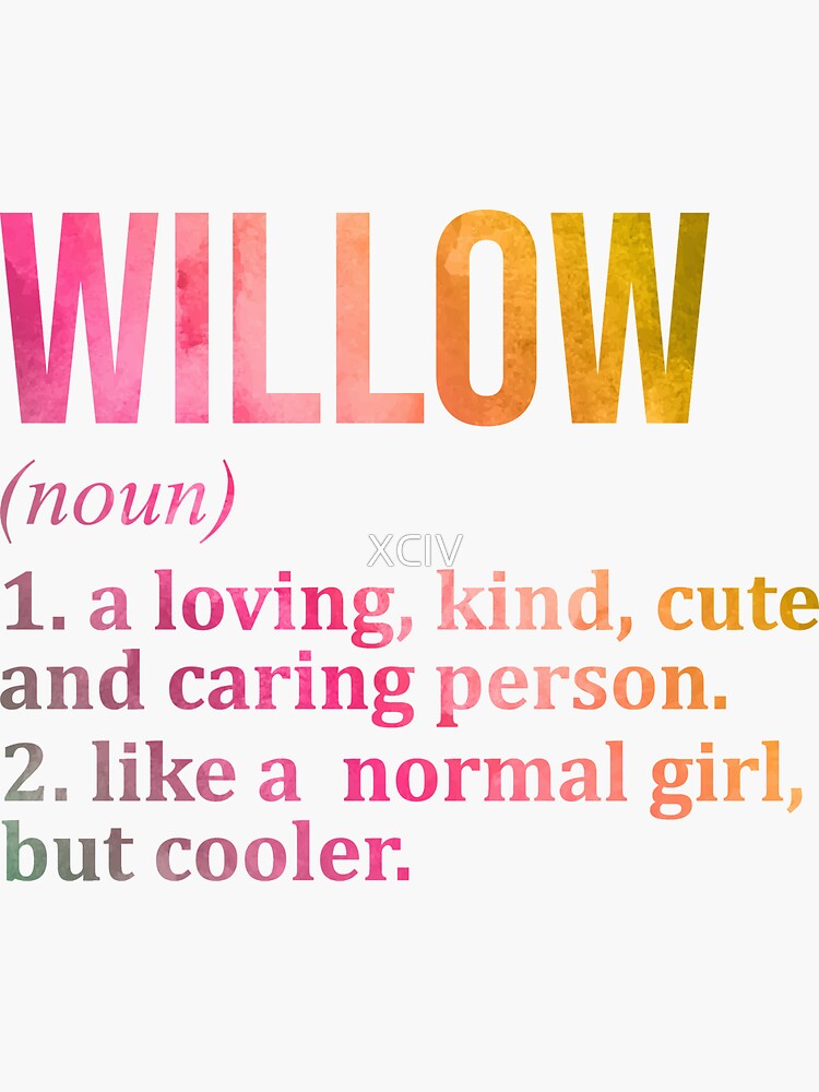 Willow Name Definition in Watercolor