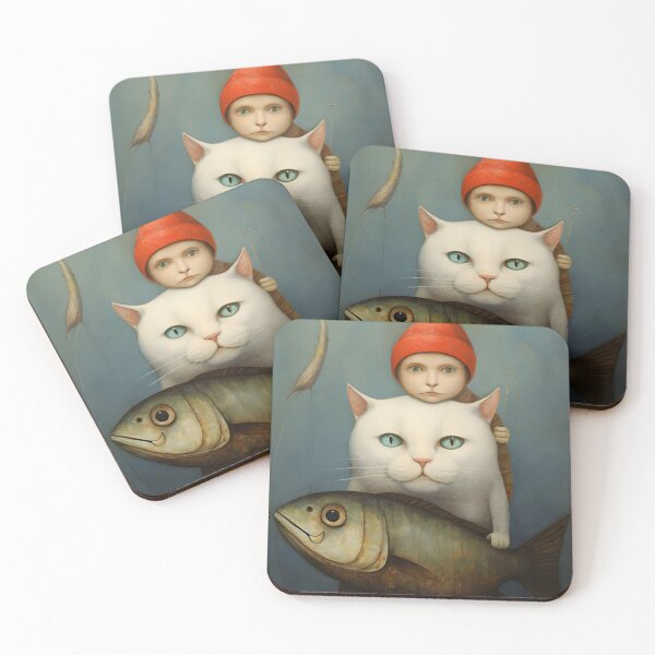 Item preview, Boy, Cat and fish designed and sold by ArtWearSplash.
