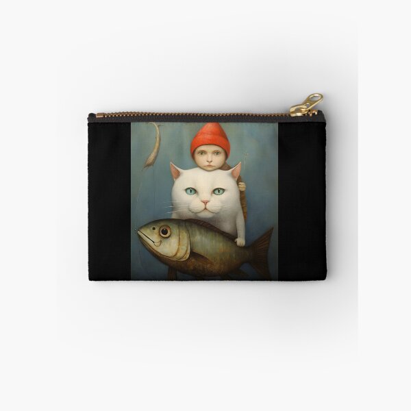Item preview, Boy, Cat and fish designed and sold by ArtWearSplash.