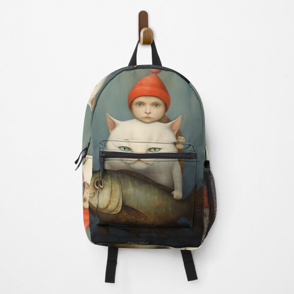Item preview, Boy, Cat and fish designed and sold by ArtWearSplash.