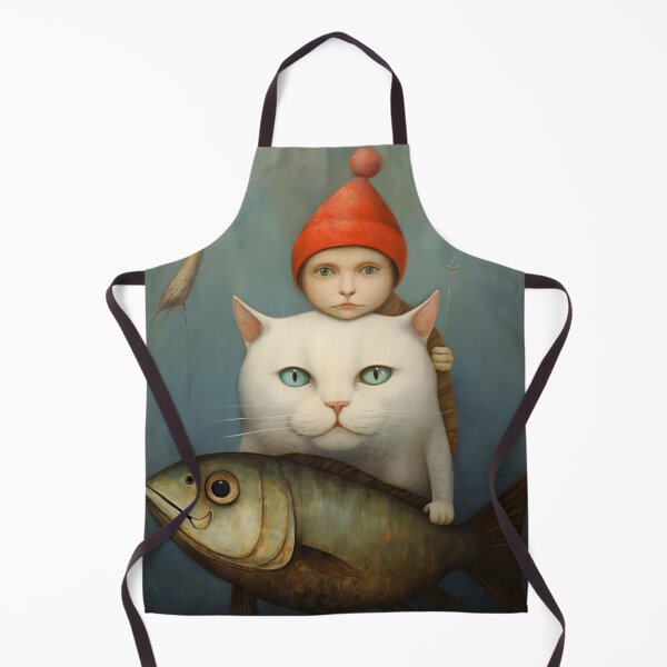 Item preview, Boy, Cat and fish designed and sold by ArtWearSplash.