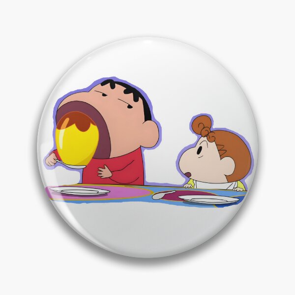 Item preview, Cute Shin-chan & Himawari eating Pudding designed and sold by aakashgupta.