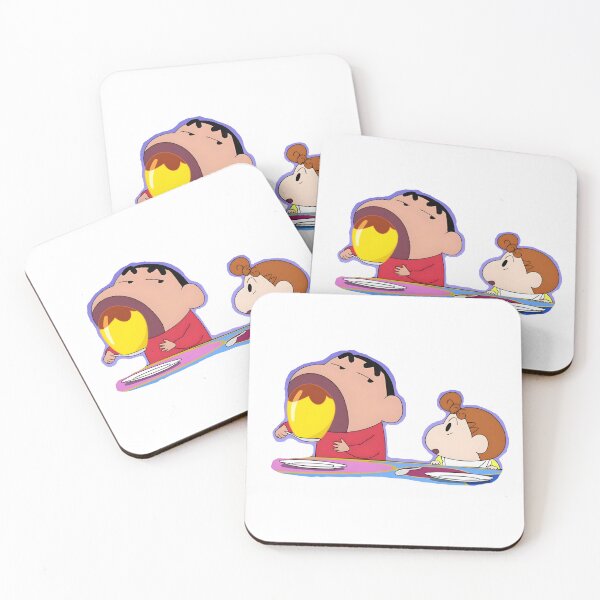 Item preview, Cute Shin-chan & Himawari eating Pudding designed and sold by aakashgupta.