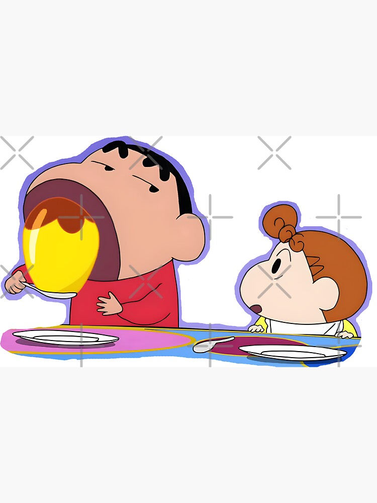 Cute Shin-chan u0026 Himawari eating Pudding Magnet for Sale by Akash Gupta |  Redbubble