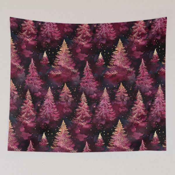 Item preview, Fijara - Coniferous forest in burgundy (1/4) designed and sold by sabantha.