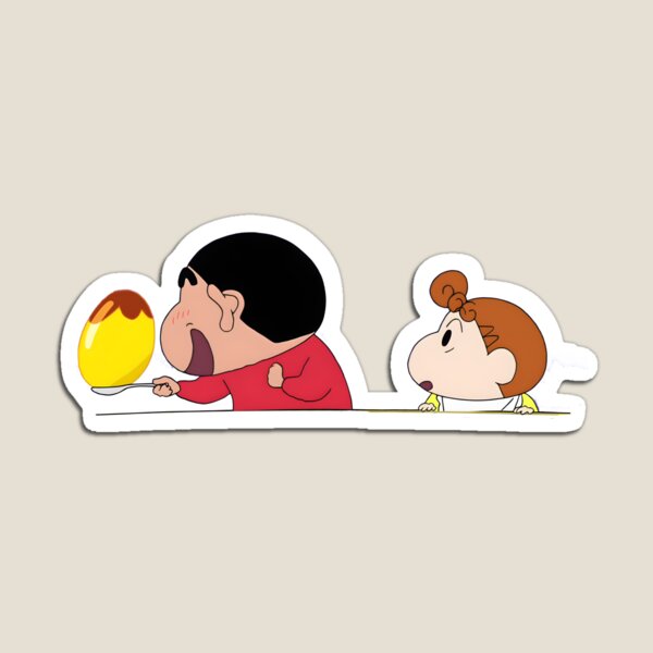 Cute Shin-chan u0026 Himawari eating Pudding Magnet for Sale by Akash Gupta |  Redbubble