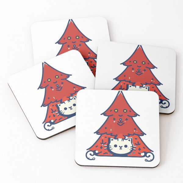 Item preview, Meowy Catmas - Cute Cat In A Red Christmas Tree designed and sold by SorryFrog.
