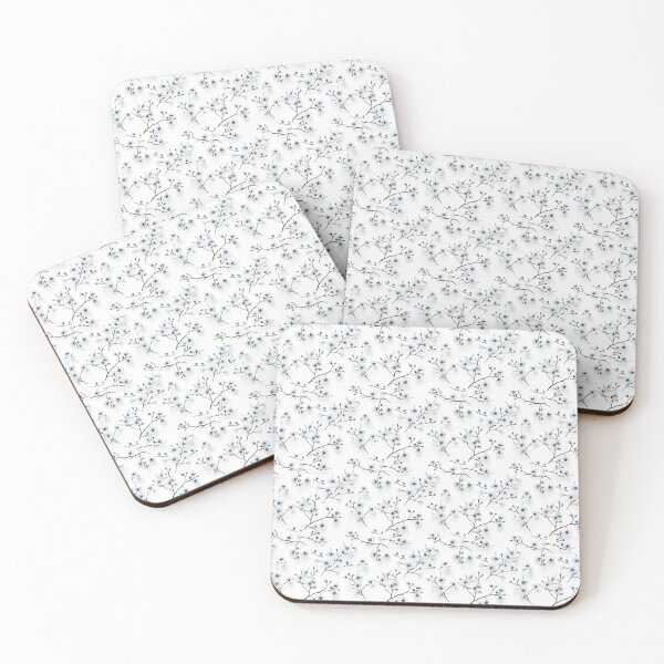 Item preview, Minimalist Dark Blue Cherry Blossom Branch Pattern designed and sold by BloomPattern.