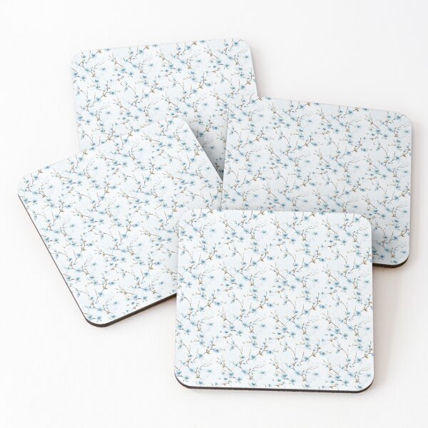 Item preview, Minimalist Light Blue Cherry Blossom Branch Pattern designed and sold by BloomPattern.