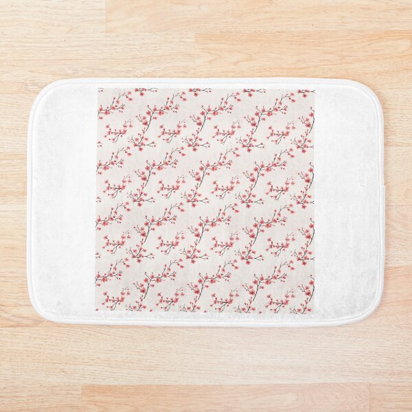 Artikelvorschau, Minimalistisches rotes Kirschblütenzweigmuster entworfen und verkauft von BloomPattern.