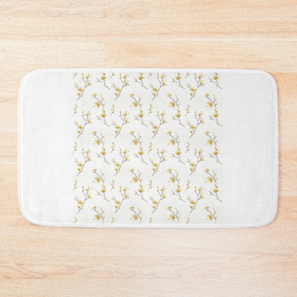 Item preview, Minimalist Yellow Cherry Blossom Branch Pattern designed and sold by BloomPattern.