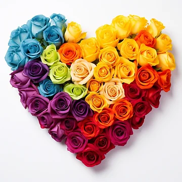 Artwork thumbnail, Colorful Roses Heart by FireFXStudio