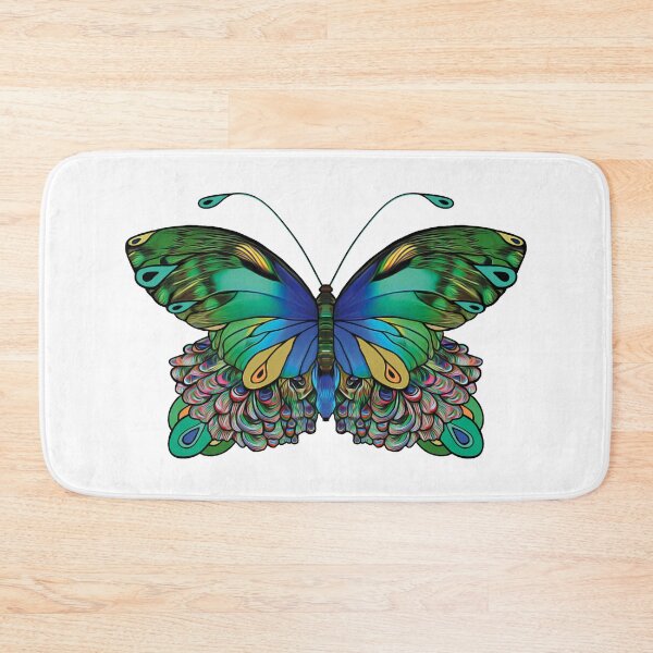Item preview, Butterfly in Shades of Blue, Green and Yellow designed and sold by oksbprint.
