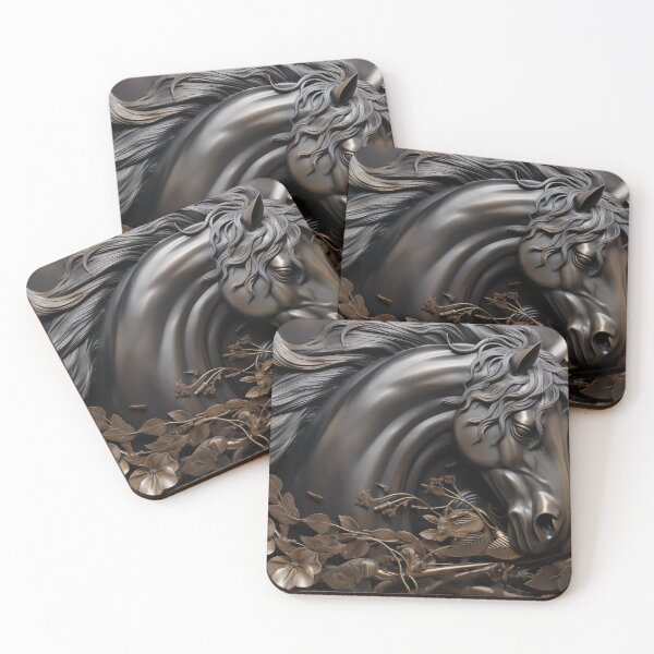 Item preview, Horse Head & Flowers Metal Mural designed and sold by narenz03.