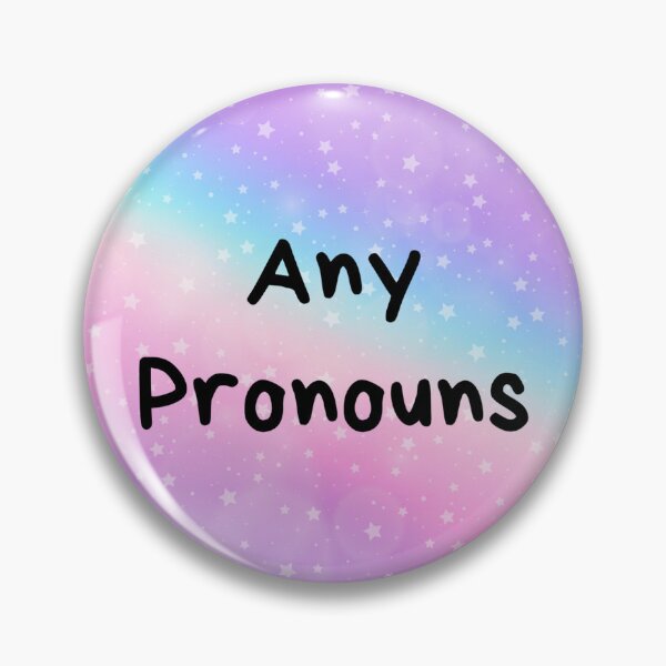 Item preview, Any pronouns with pastel rainbow stars designed and sold by RandomlyRainbow.