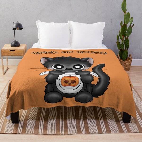 Item preview, cute black halloween cat trick or treat designed and sold by Pezi-Creation.