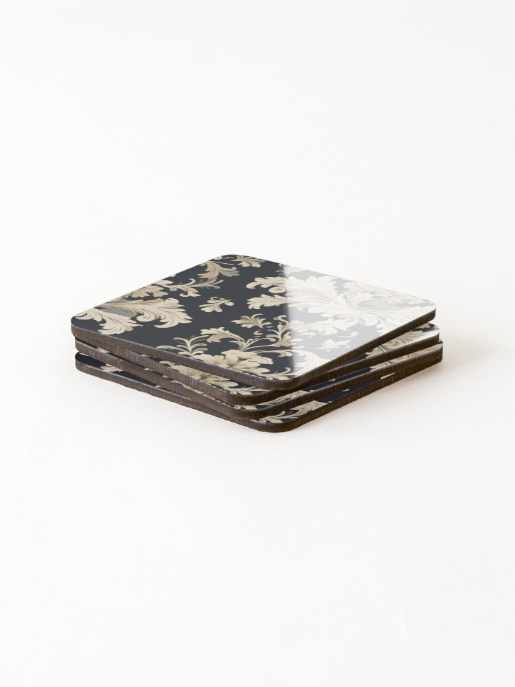 Thumbnail 4 of 5, Coasters (Set of 4), Damask Pattern designed and sold by SideSignal.