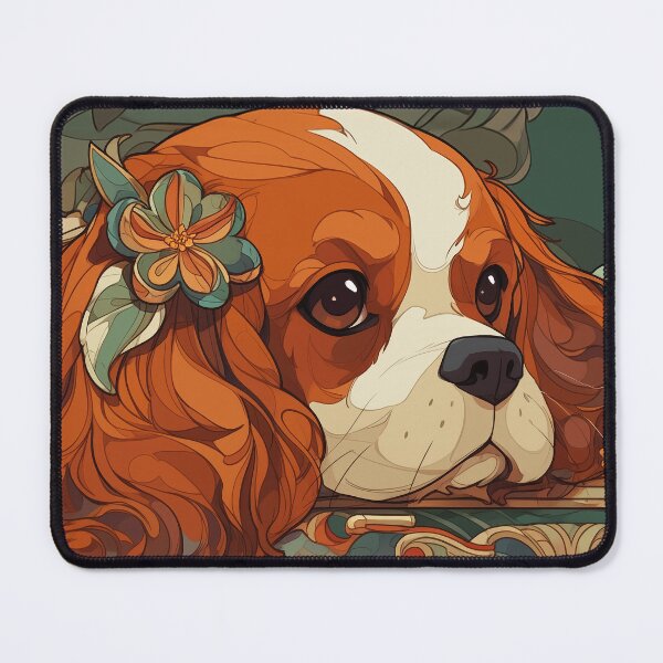 Item preview, Cavalier King Charles Spaniel art nouveau style designed and sold by PetsArt.