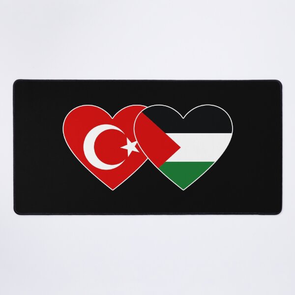 Item preview, Türkiye Palestine flag heart designed and sold by emeksedesign.