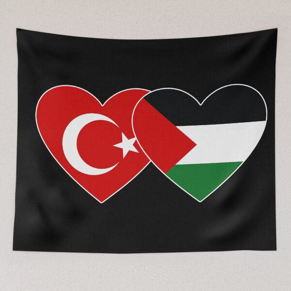 Item preview, Türkiye Palestine flag heart designed and sold by emeksedesign.