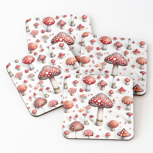 Item preview, Red toadstools with white dots - realistic graphics depicting mushrooms on the white background. designed and sold by My-fake-places.