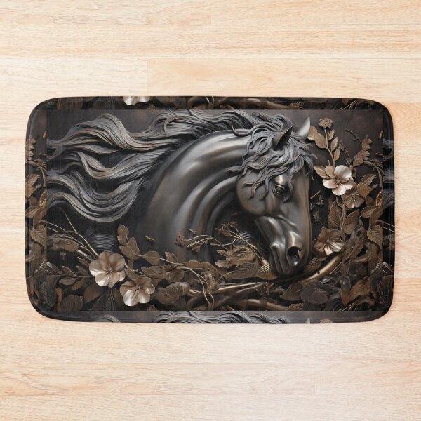 Item preview, Horse Head & Flowers Metal Mural designed and sold by narenz03.