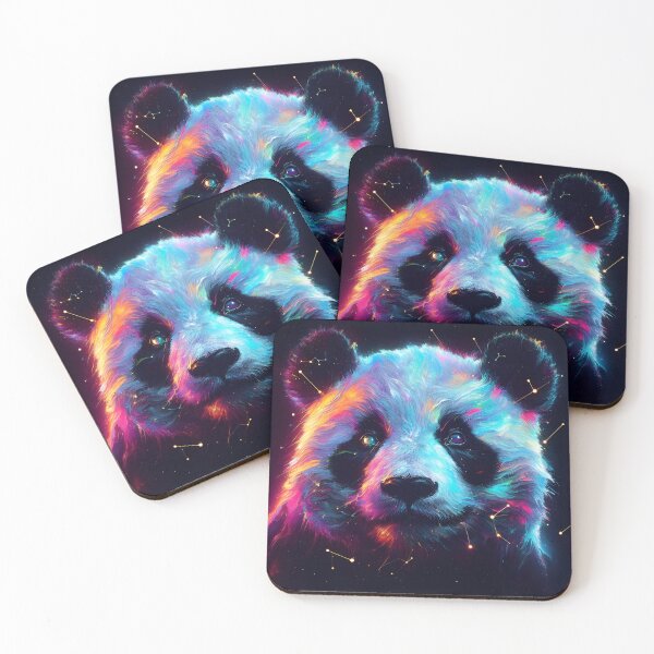 Item preview, Celestial Panda: Neon Dreams in Cosmic Cosmos designed and sold by javaoverride.
