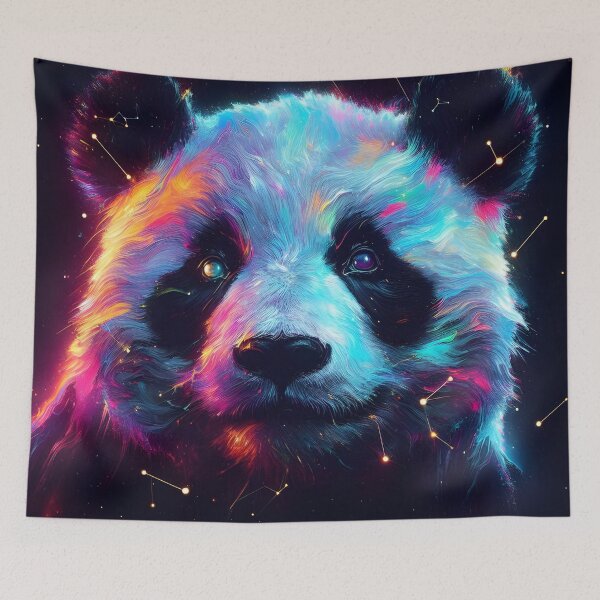 Item preview, Celestial Panda: Neon Dreams in Cosmic Cosmos designed and sold by javaoverride.