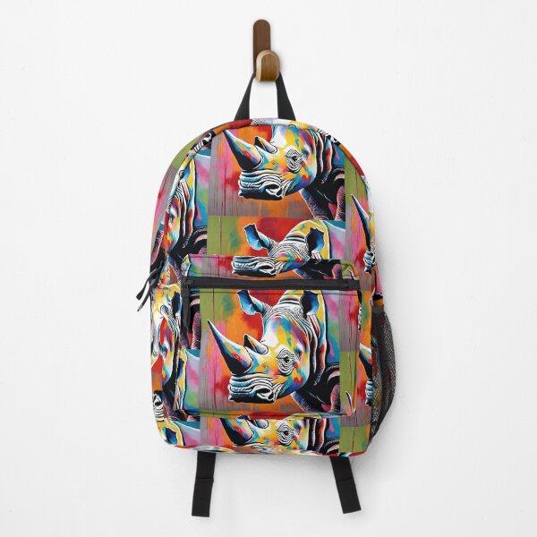Item preview, Safari Animal Collection Colorful Rhino Painting designed and sold by Kmcantley.