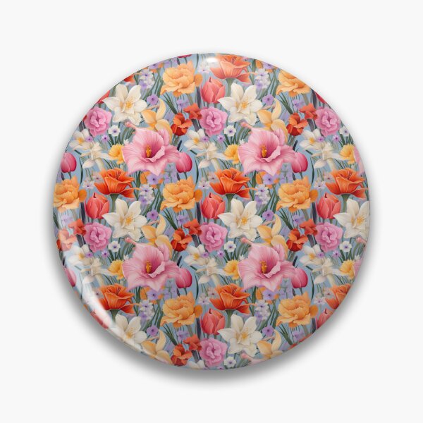 Aperçu de l'œuvre Motif de composition florale printanière comportant des jonquilles, des tulipes et des crocus créée et vendue par BloomPattern.