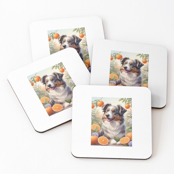 Item preview, Kawaii Australian Shepherd Eating Clementines  designed and sold by btcethnft.