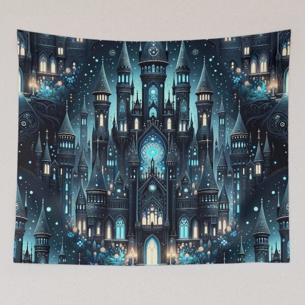 Item preview, Magical Blue Castle Pattern designed and sold by NeatSplash.