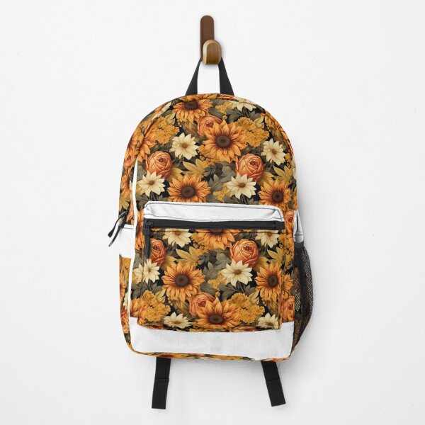 Artikelvorschau, Herbstliches Blumencollagenmuster mit Sonnenblumen und Ahornblättern entworfen und verkauft von BloomPattern.