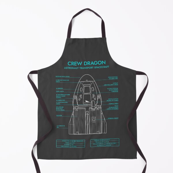Item preview, Crew Dragon Spacecraft (Grey and Turquoise Blueprint) designed and sold by BGALAXY.