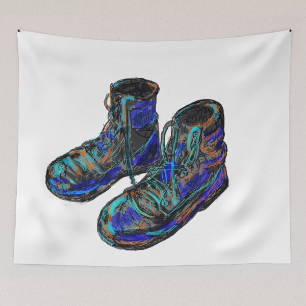 Item preview, Black and colorful army boots designed and sold by SHARON NAKAR.