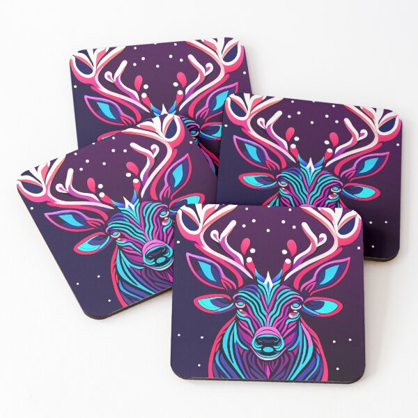 Item preview, Christmas Deer, Neon Deer, Christmas Reindeer, Horned deer, Colorful reindeer designed and sold by wshStudio.