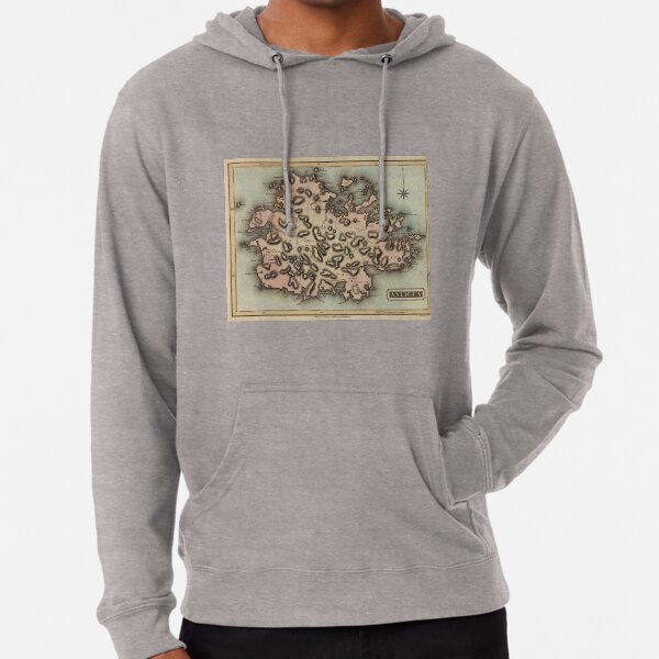 Vintage Map of Antigua (1823) Lightweight Hoodie