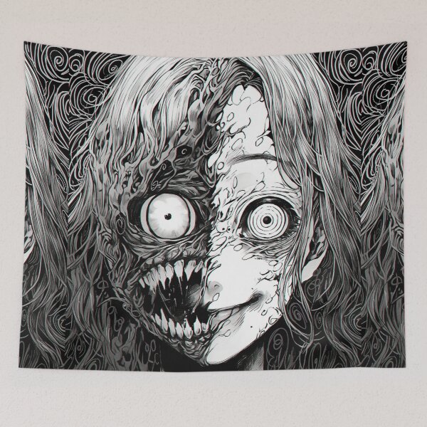 Item preview, Creepy manga monster Scary Eyes Horror Halloween Frightening designed and sold by The Deep Studio.