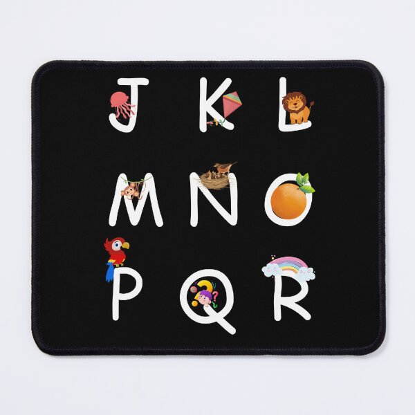 Item preview, Teach your children English letters with visual recognition (J-R) Essential T-Shirt black background designed and sold by novelstreak.