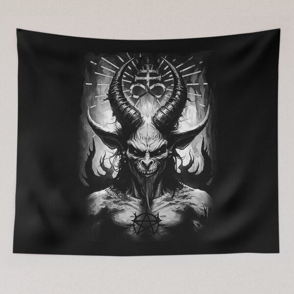 Item preview, Gothic 666 Satan Occult creepy manga style devil satanic designed and sold by The Deep Studio.