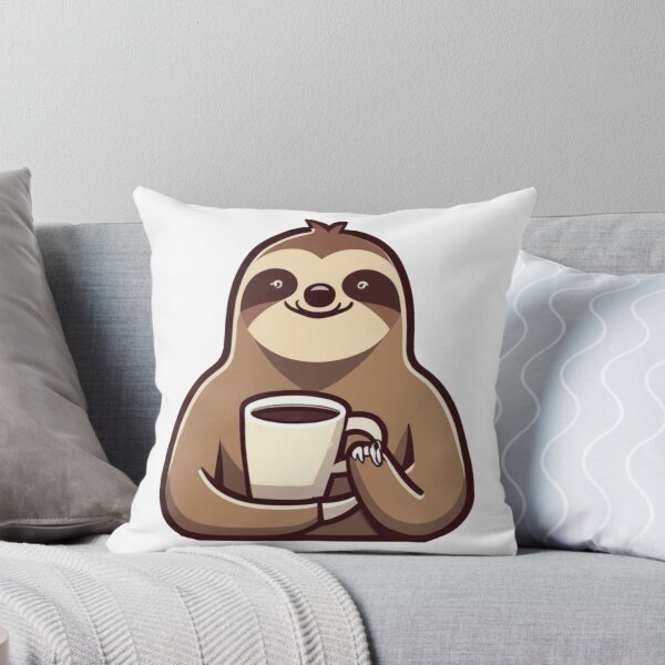 Artikelvorschau, Faultier trinkt Kaffee entworfen und verkauft von PawelNature.