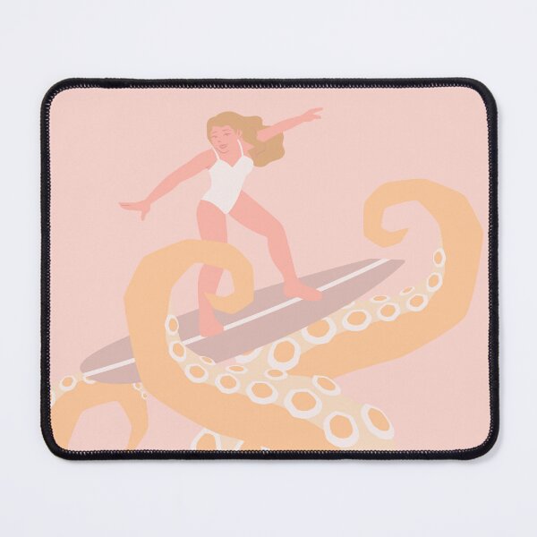 Item preview, Woman Surfing on Octopus Legs designed and sold by Shaka-Surf-Tees.